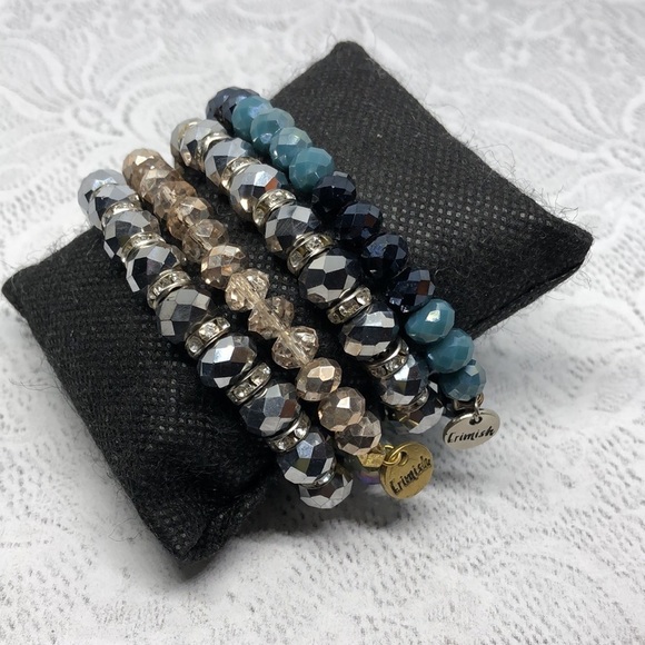 Bundle lot 4 crystal stretch bracelets Erimish and more - Picture 1 of 4
